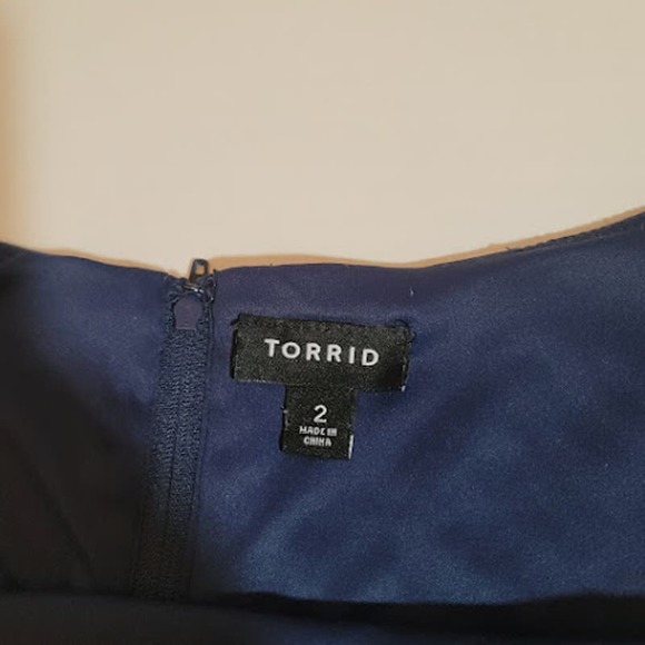 Torrid Navy blue off the shoulder, cap sleeve dress - Picture 6 of 6